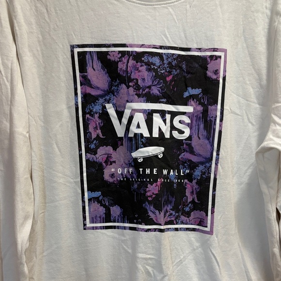 Vans White Long Sleeve with Purple Graphic - Picture 2 of 3
